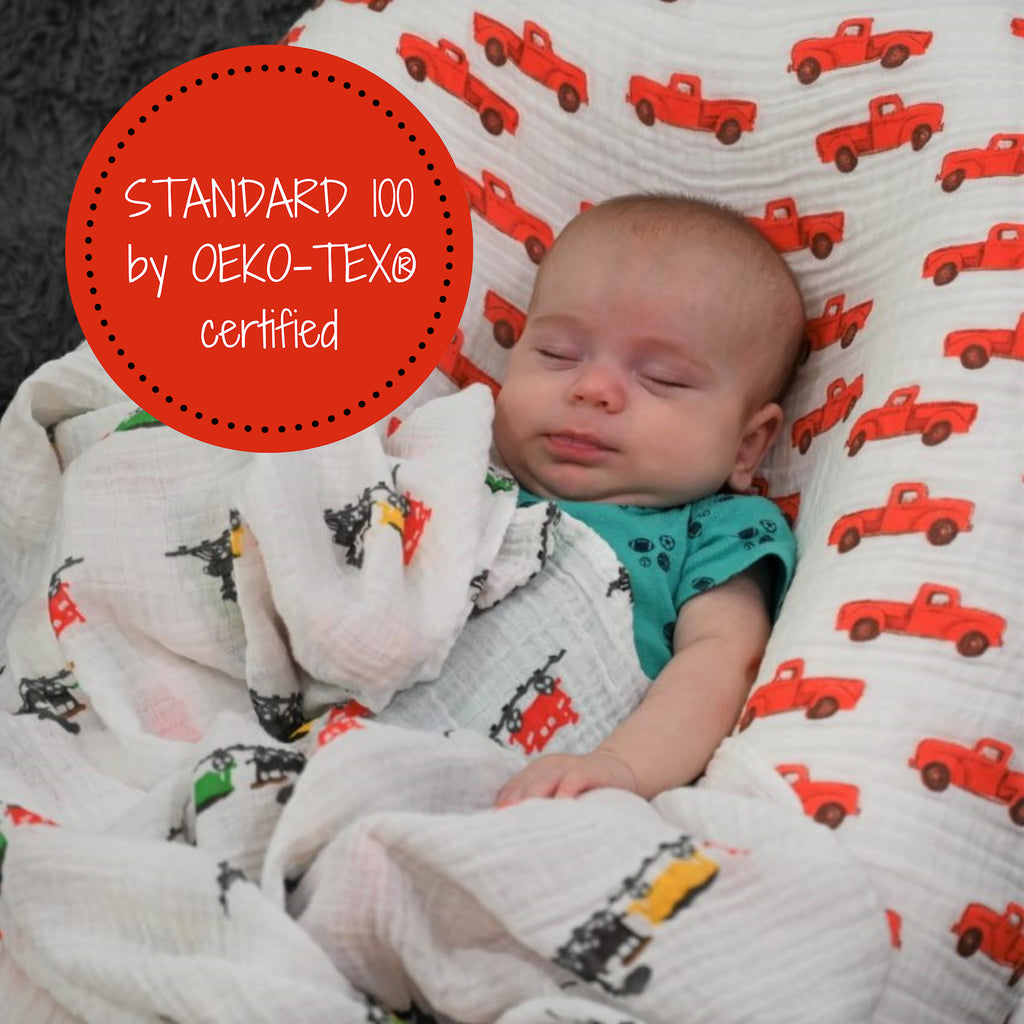 baby train swaddle blanket